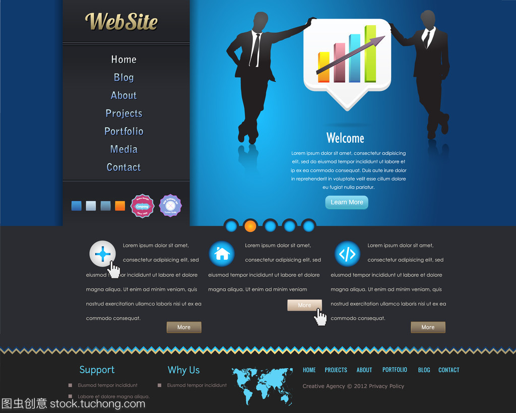 商務(wù)風(fēng)格網(wǎng)站設(shè)計中的矢量元素應(yīng)用